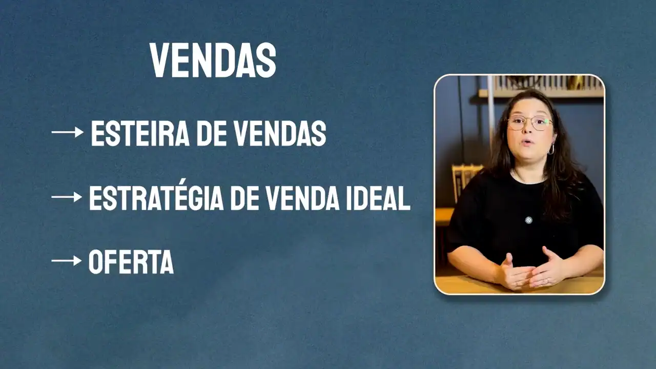 Slide da Tríade da Escala com o pilar Vendas: esteira de vendas, estratégia de venda ideal e oferta